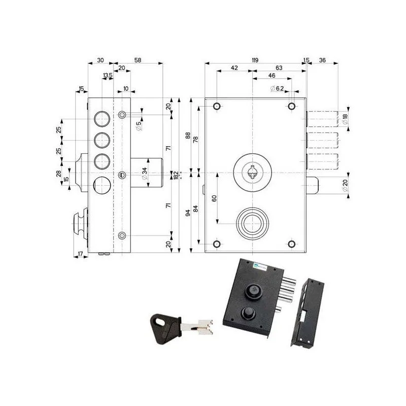 Bomba de seguridad simple derecha 30010 mottura
