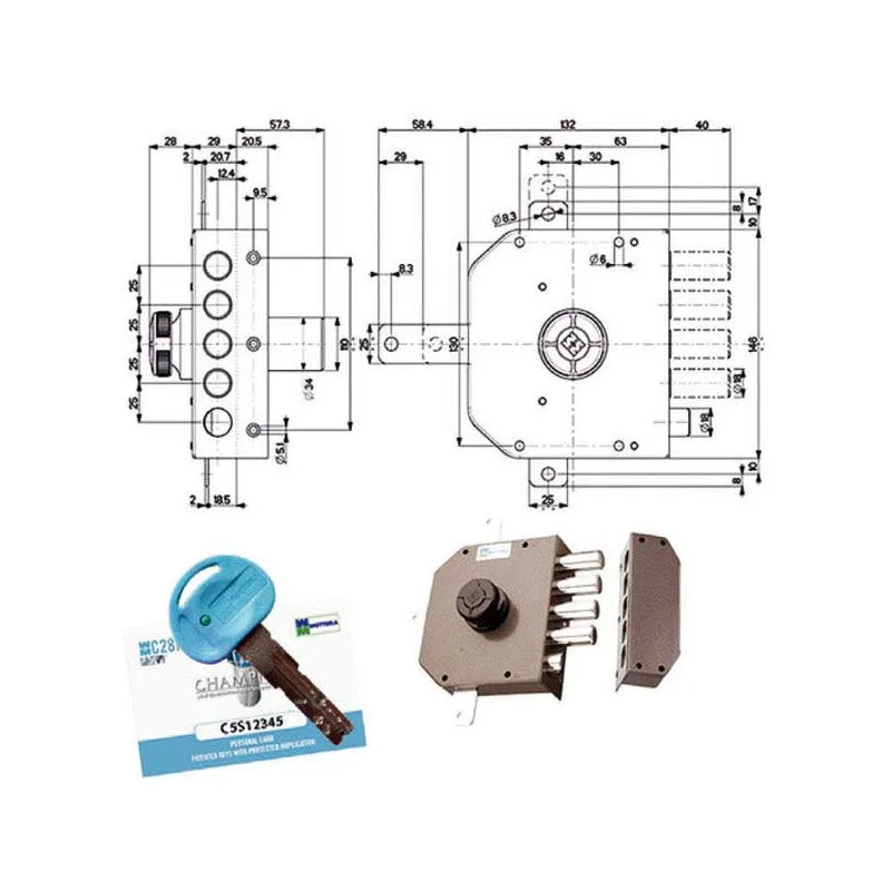 Bomba de bloqueo de seguridad quíntuple izquierda 30651 mottura
