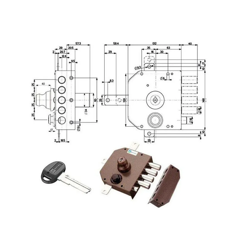Bomba de bloqueo de seguridad quíntuple izquierda 30652 mottura
