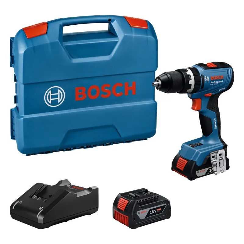 Taladro percutor a batería bosch professional 18 v brushless - 2 baterias - gsb 18v 65