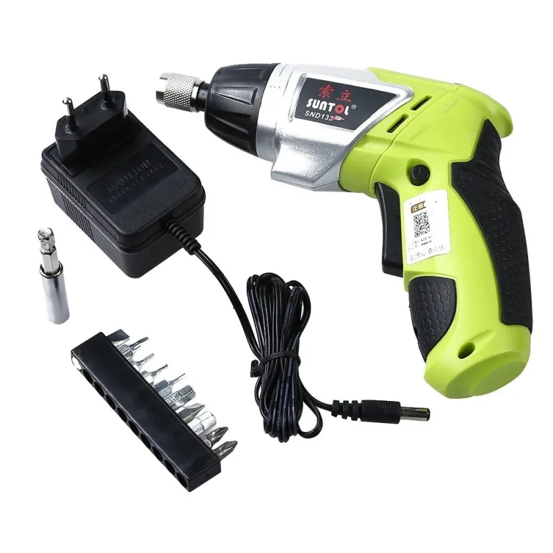 Juego de destornilladores inalámbricos de 7,2 v, taladro eléctrico doméstico con par 6+1, 10 puntas y cargador, para perforación de carpintería