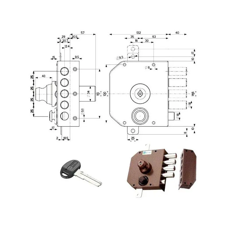 Bomba de seguridad triple derecha 30632 mottura