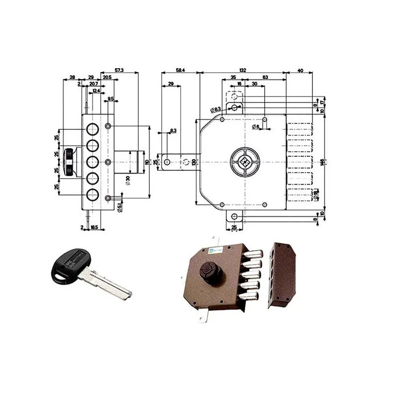 Bomba de bloqueo de seguridad quíntuple izquierda 30641 mottura