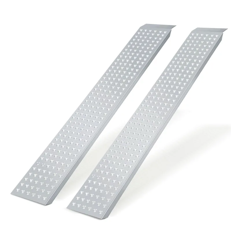 Juego de 2 rampas de carga antideslizantes galvanizadas 160cm rampa para moto coche remolque hasta 400kg
