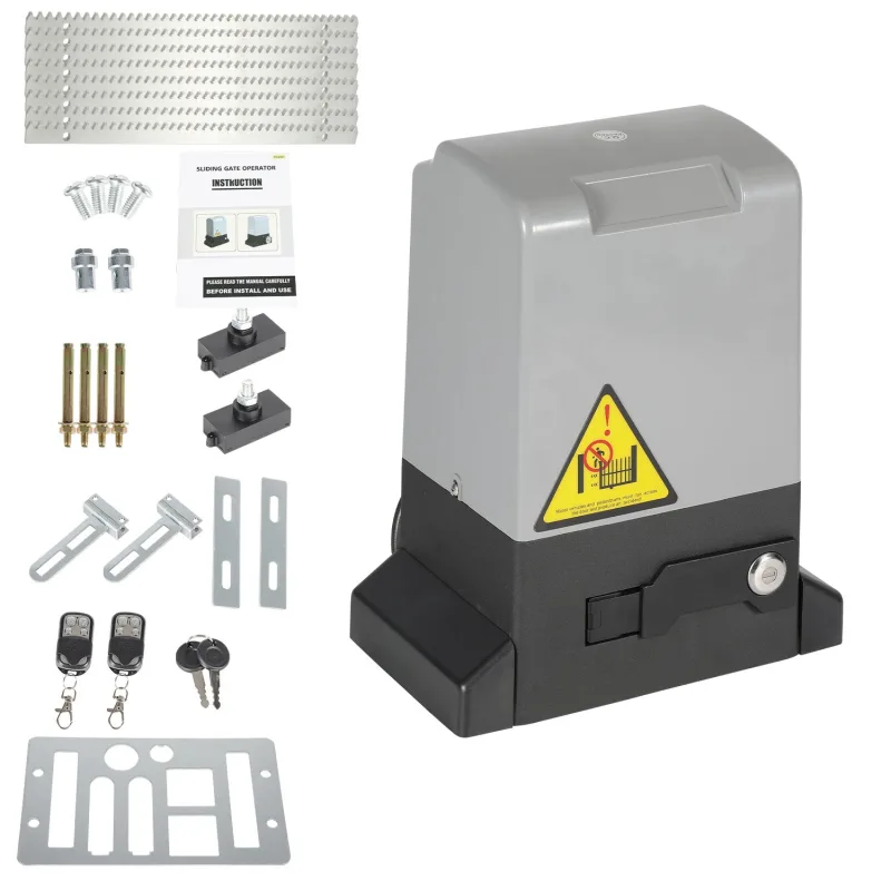 Motorreductor para cancelas correderas 750w y patio hasta 1600kg apto para cancelas de garaje con mando a distancia y llave