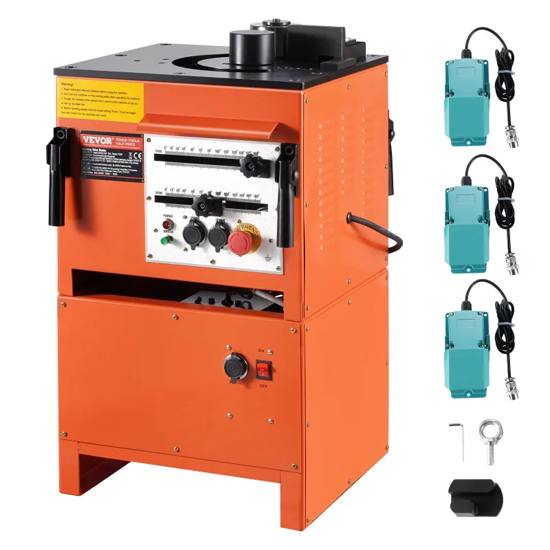 Dobladora eléctrica de barras de refuerzo vevor 1700 w,máquina hidráulica 2 en 1,doblado 0°-180°,4-25 mm,con accesorios,alta potencia