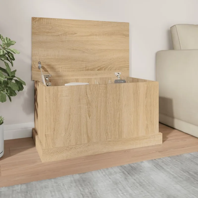 Caja de almacenaje roble sonoma 70x40x38 cm madera contrachapada