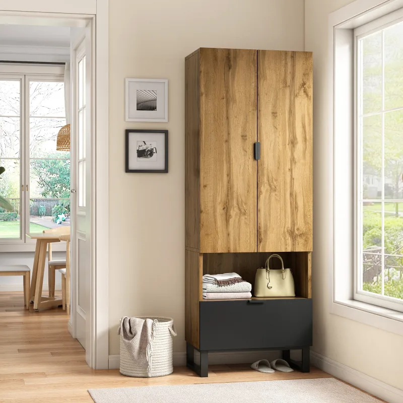 Guardarropa de entrada con 2 puertas, 1 nicho y 1 cajón - aglomerado - natural