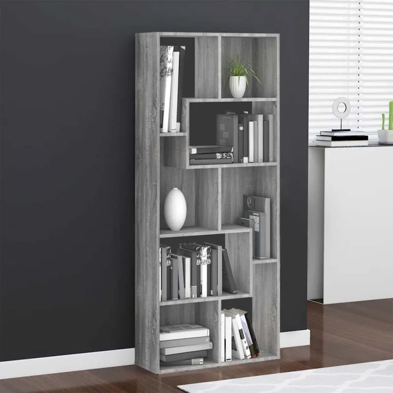Librería sonoma, gris, 67x24x161 cm, madera de ingeniería. - pangivo