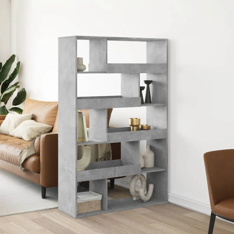 Librería gris hormigón de 100x33x156,5 cm, fabricada en madera de ingeniería. - pangivo