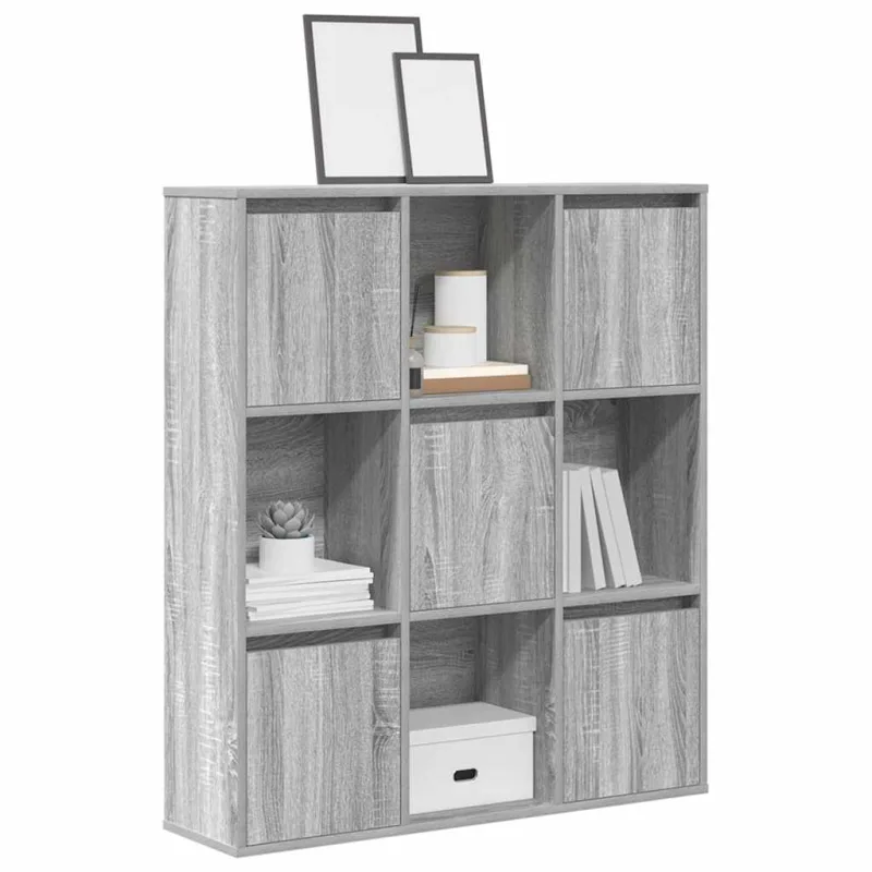 Librería sonoma gris, 89x24x101,5 cm, madera de ingeniería. - pangivo