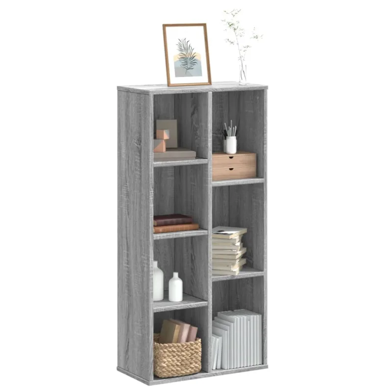 Librería sonoma gris de 50x25x105 cm, madera de ingeniería. - pangivo