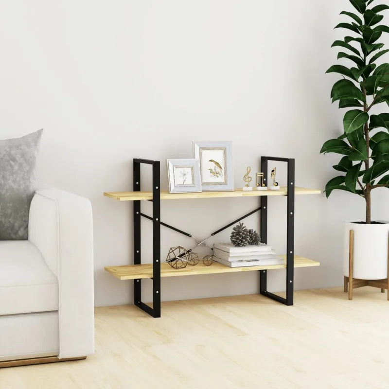 Librería de 2 niveles 100x30x70 cm madera maciza de pino - pangivo