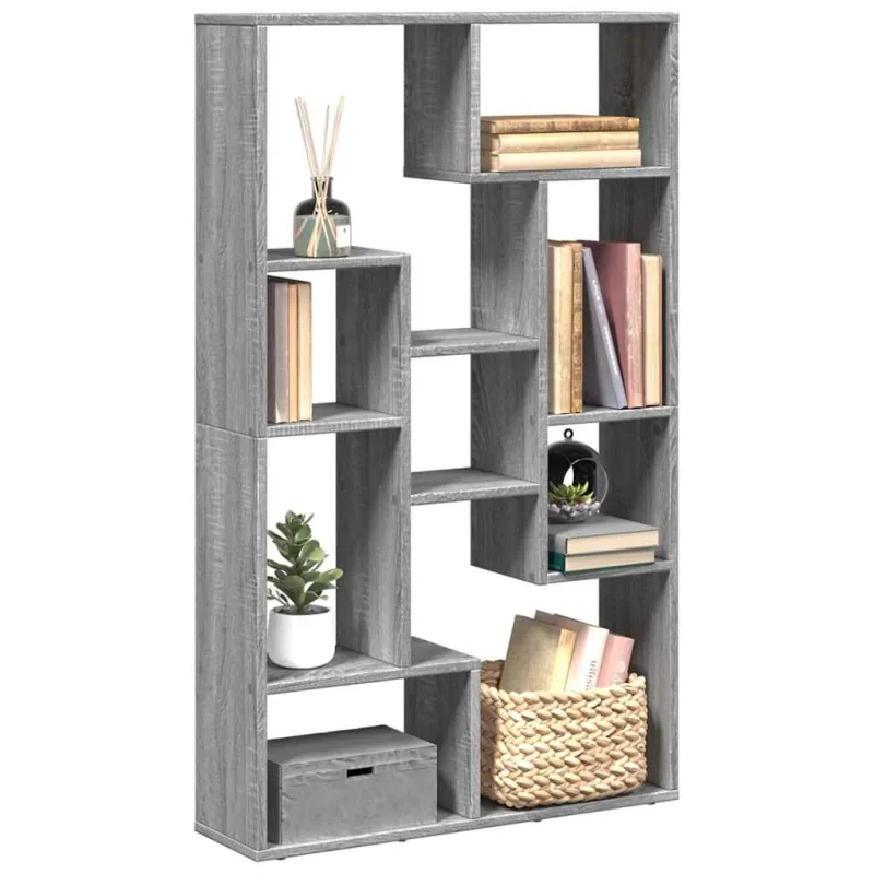 Librería sonoma gris de 72x20x120,5 cm, madera de ingeniería. - pangivo