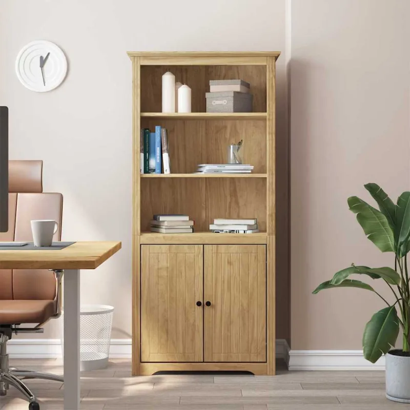 Biblioteca bodo, color miel, 82 x 40 x 173 cm - pangivo