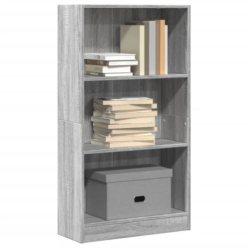 Librería sonoma gris de 60x24x109 cm, madera de ingeniería. - pangivo