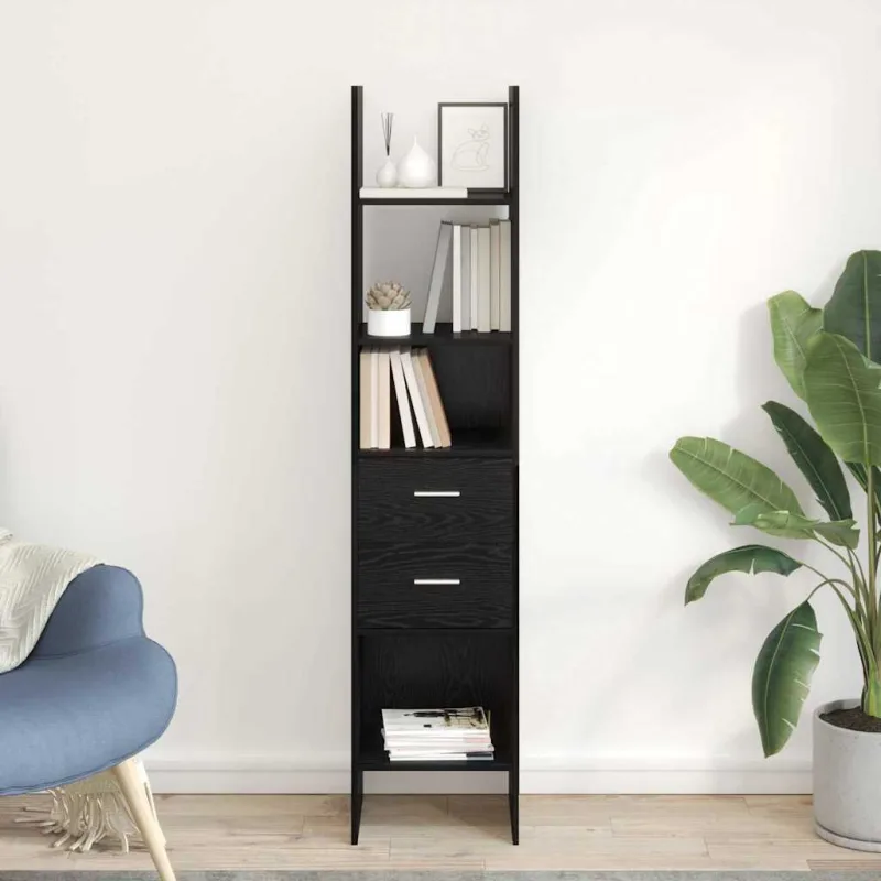 Librería de roble negro, 40 x 35 x 180 cm, madera de ingeniería. - pangivo