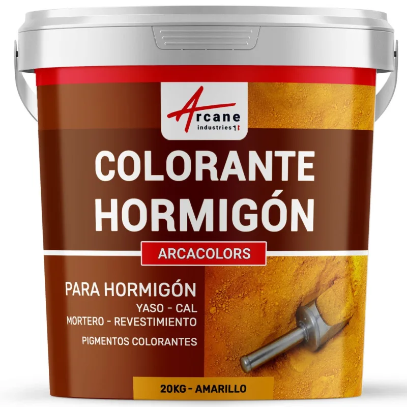 Colorante para cemento, enlucido, mortero. pigmentos para colorear cemento - arcacolors - 20 kg amarillo - arcane industries