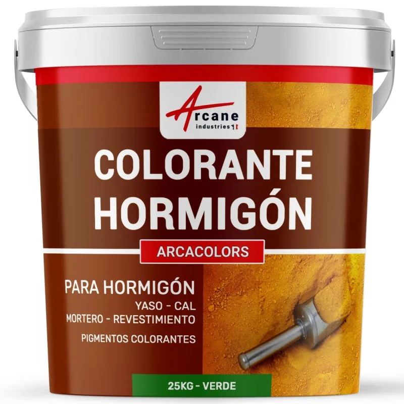 Colorante para cemento, enlucido, mortero. pigmentos para colorear cemento - arcacolors - 25 kg verde - arcane industries