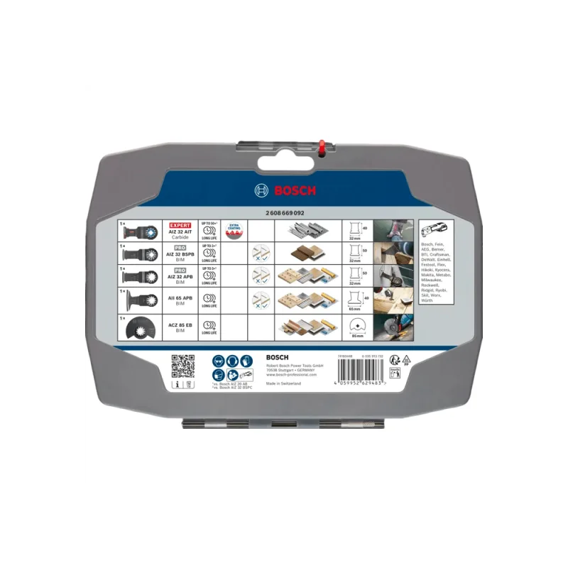 Juego de cuchillas de corte bosch professional (5 piezas) - cuchillas oscilantes para multiherramientas