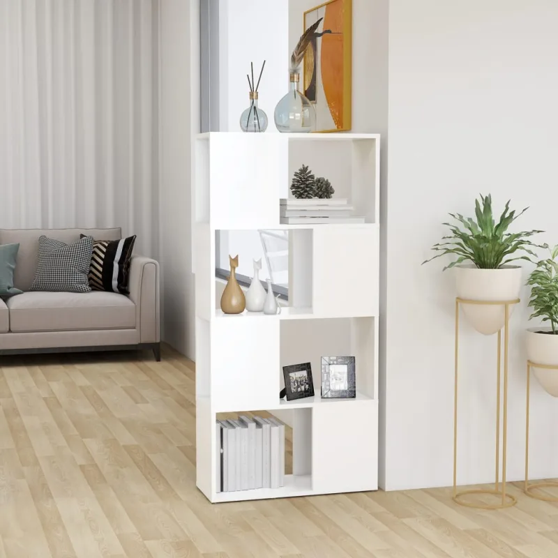 Librería/separador de ambientes de madera de ingeniería blanca - pangivo