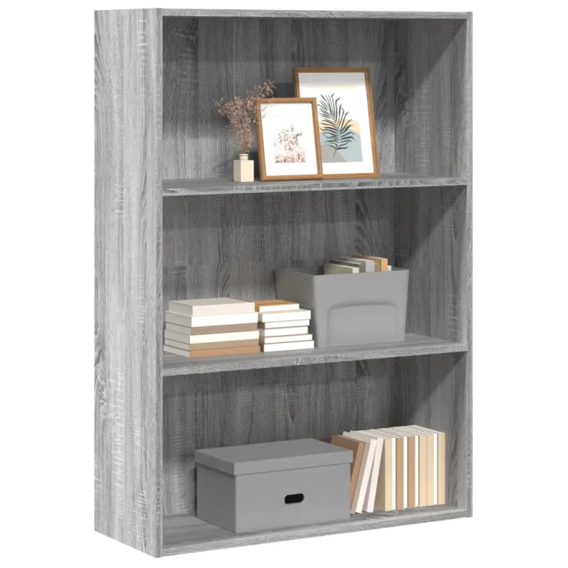 Librería sonoma gris de 80x30x114 cm, madera de ingeniería. - pangivo
