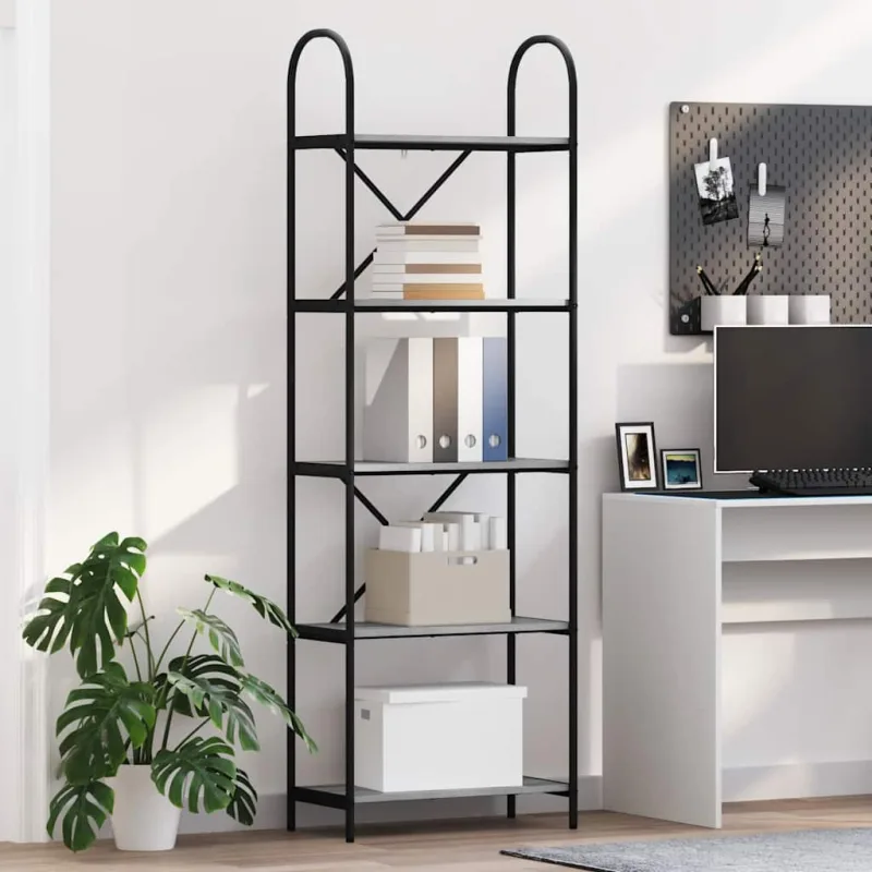 Estantería sonoma grey de 60 x 30 x 183 cm, fabricada en madera de ingeniería. - pangivo