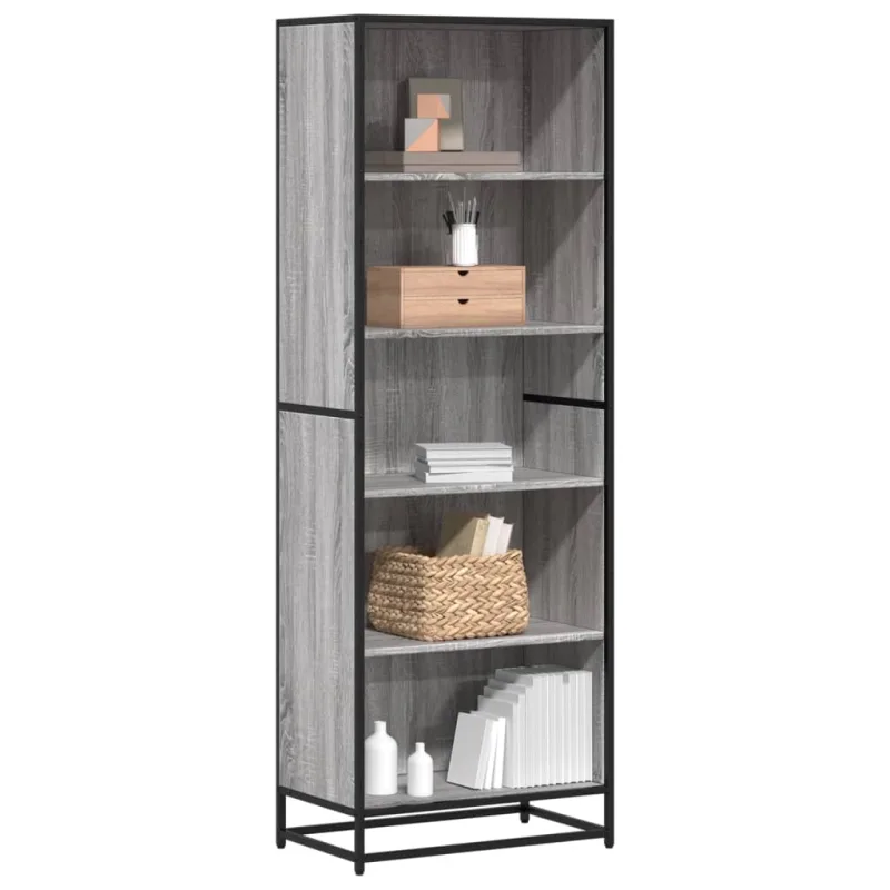 Librería sonoma gris de 60x35x170,5 cm, madera de ingeniería. - pangivo