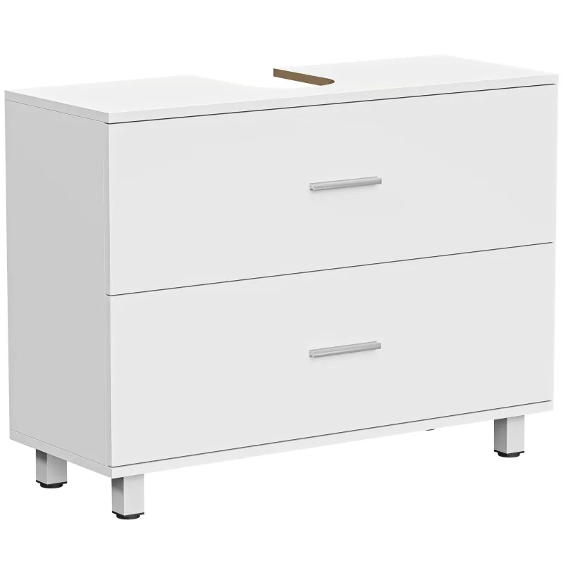 Mueble lavabo a posar 2 cajones blanco 80x30x60cm baño