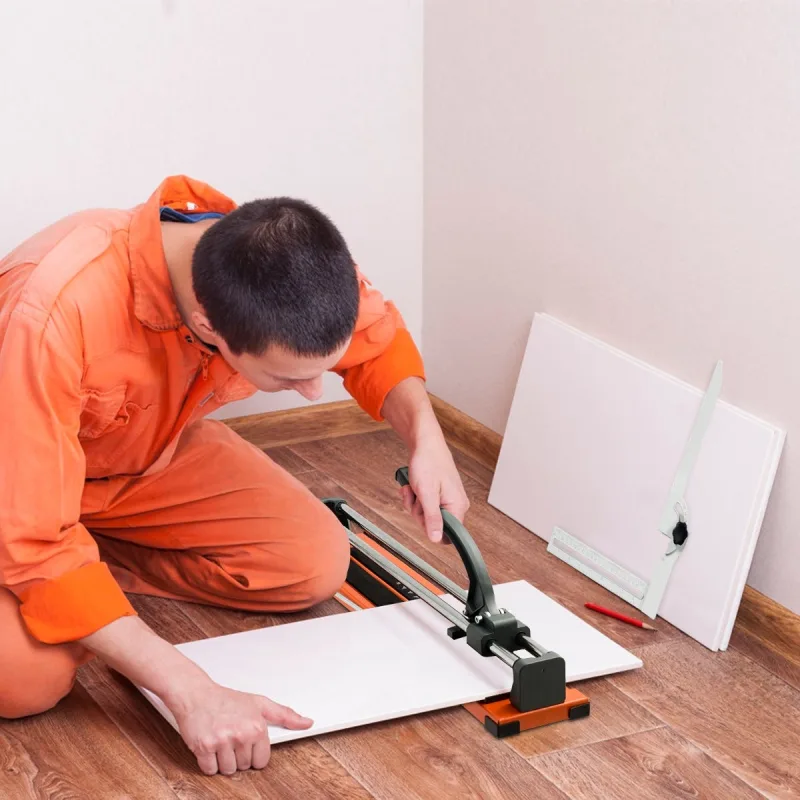 Cortador de azulejos manual profesional 61cm para porcelana y cerámica con base extraíble 80x17cm