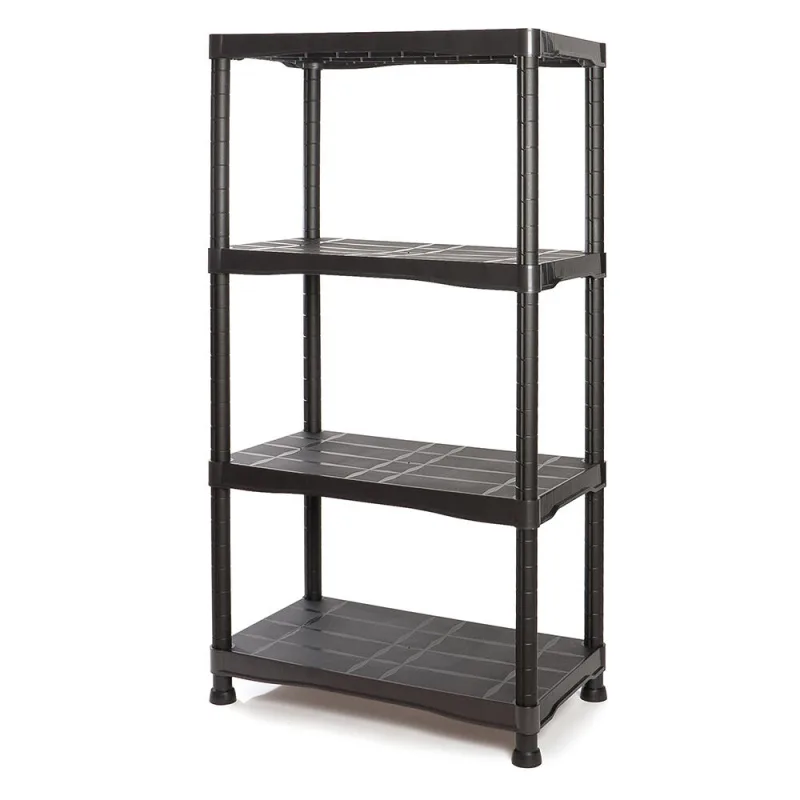 Estantería tayg 744 negra 136,6x70x40cm con 4 baldas regulables en altura