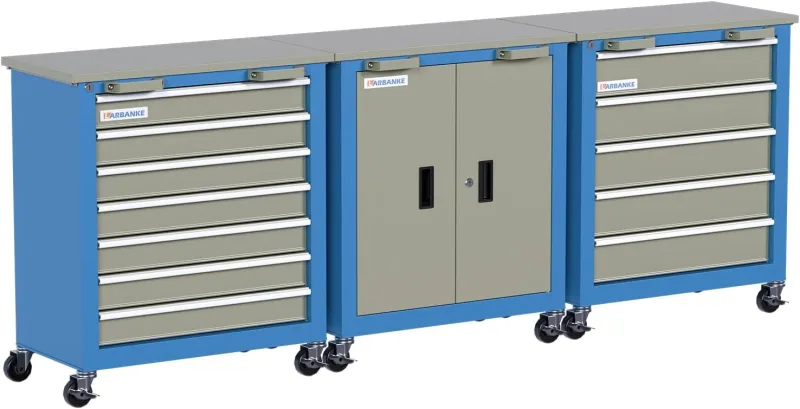 Armario de herramientas combinado, 3 tipos diferentes de armarios de herramientas con hebilla de conexión.