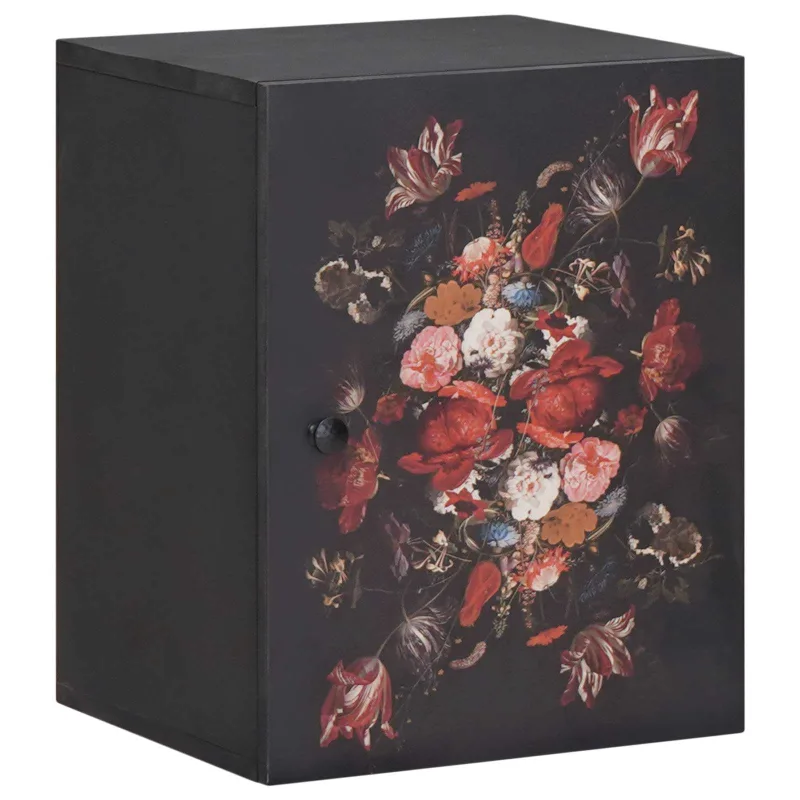 Rio de pared con estampado floral 38 x 33,5 x 48 cm diseño moderno ahorra espacio de madera maciza de 02_0057862