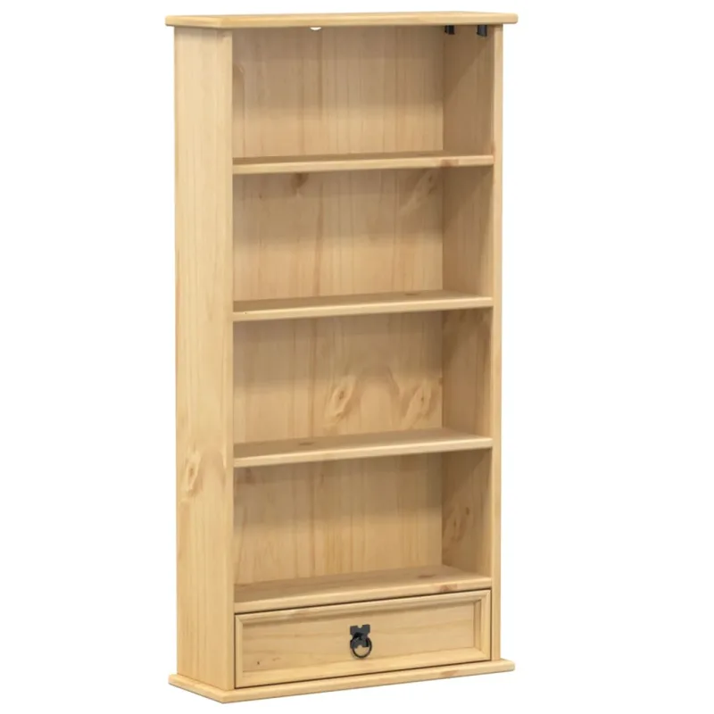 Mueble para cd multifuncional para oficina o salón 52 x 17,5 x 103 cm de madera maciza de pino 02_0056357
