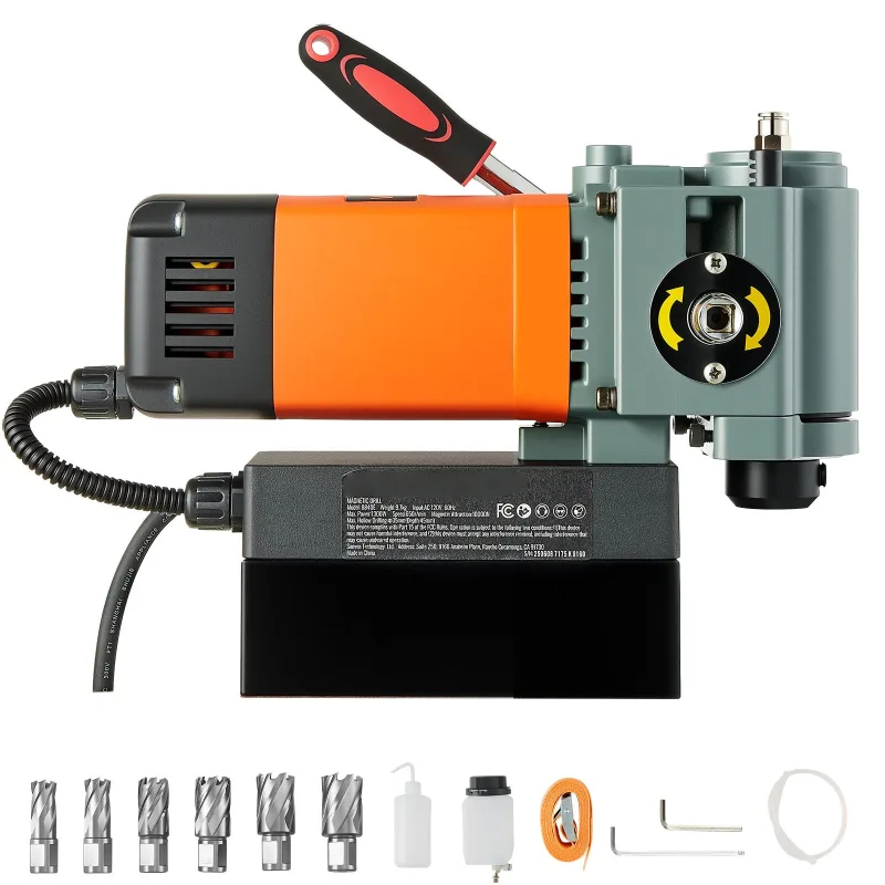 Taladro magnético compacto succebuy 1300 w, torque 10 000 n, velocidad de rotación 650 rpm, capacidad de perforación 35 mm, compatible vástago weldon