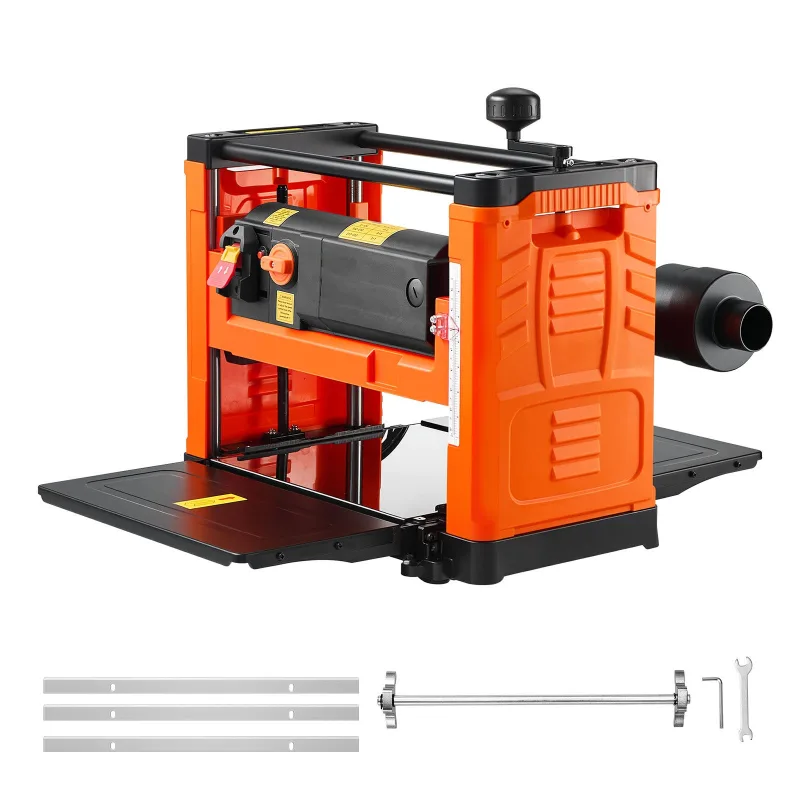 Cepilladora eléctrica succebuy 3 cuchillas, mesa trabajo 33 cm, motor 2000 w, 23500 rpm, doble rodillo, protección contra sobrecarga, dos velocidades