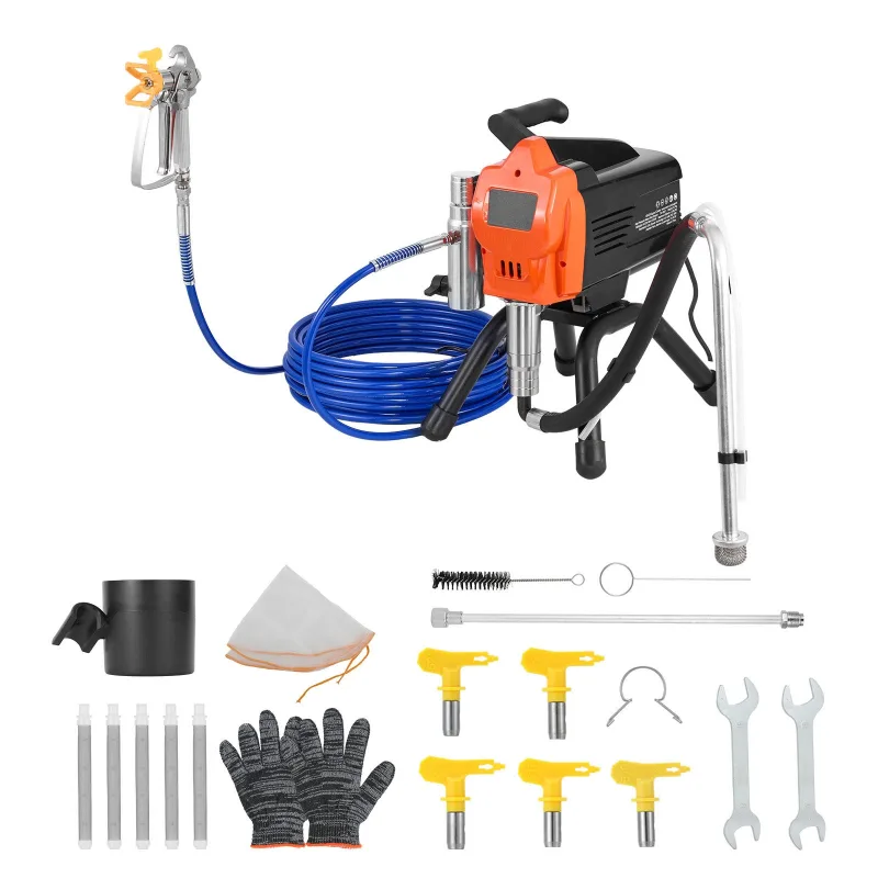 Pulverizador pintura succebuy sin aire 1500 w, pulverización alta presión 3300 psi, accesorios como cepillo, manguera, varilla extensión y boquillas