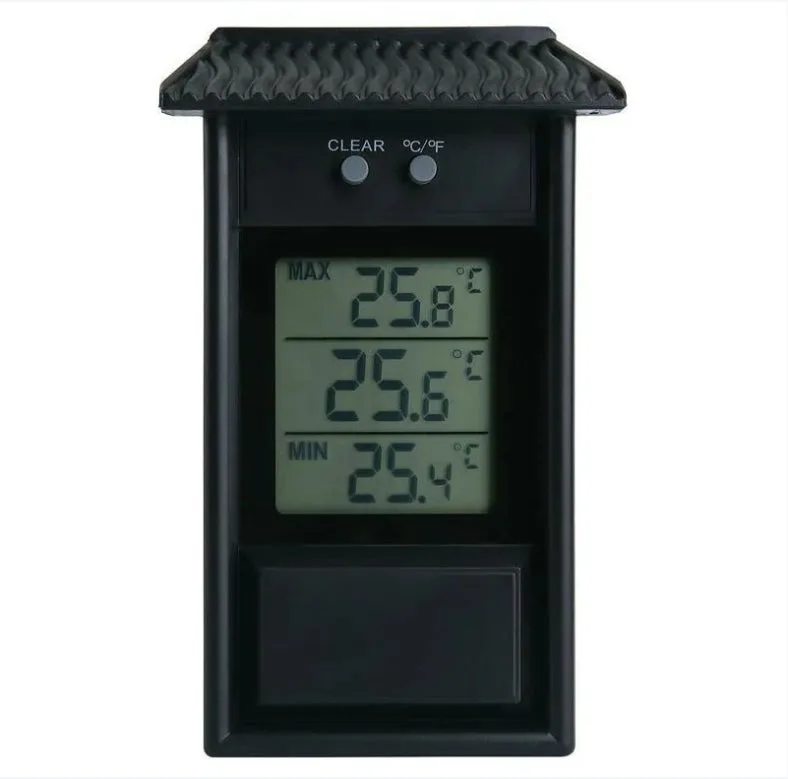 Termómetro e higrómetro electrónico exterior termómetro de refrigerador a prueba de agua tamaño función de memoria del valor de temperatura
