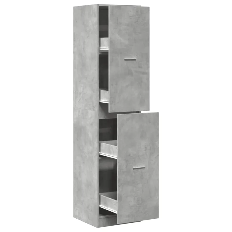 Mueble boticario moderno gran capacidad de almacenamiento 40 x 40,5 x 174,5 cm madera de ingeniería gris 02_0055670