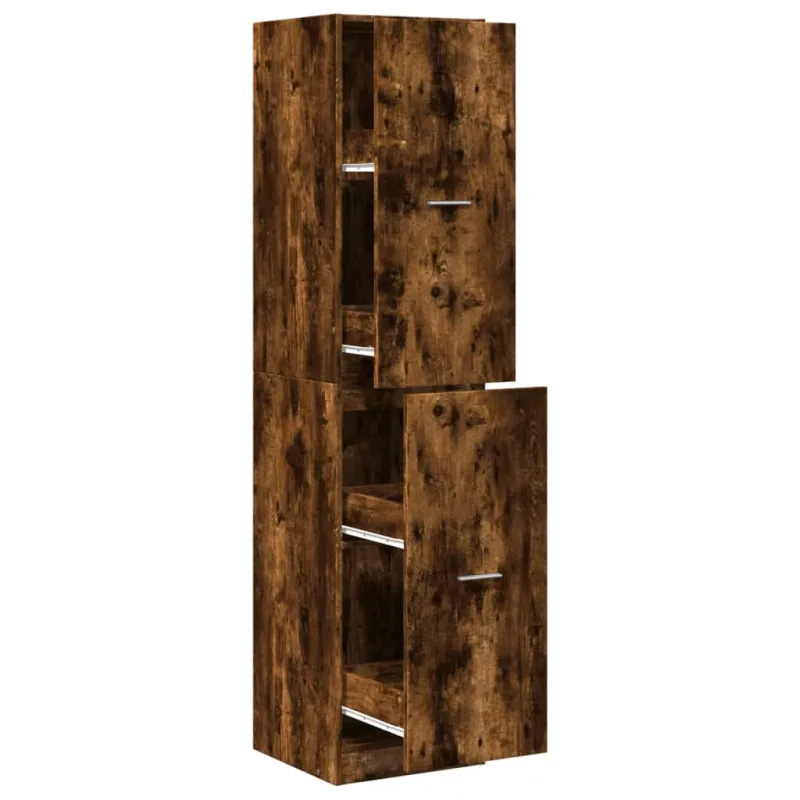 Mueble boticario de roble ahumado 40 x 41 x 174 cm gran espacio de almacenamiento usos múltiples madera d 02_0055671