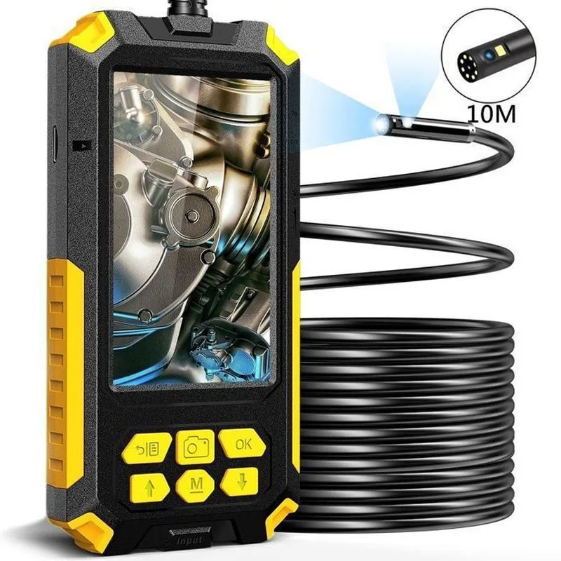 Cámara endoscópica industrial portátil de 10 m, 8 mm, 2 mp, hd, pantalla 1080p, doble lente, resistente al agua, para inspección.