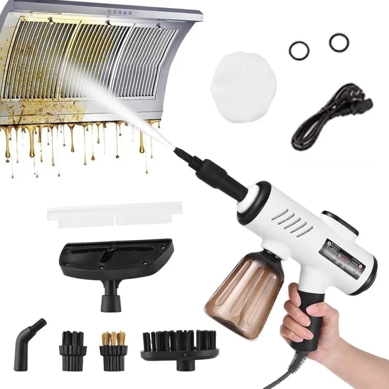 Limpiador a vapor de mano, pantalla digital para suelos, sofás, ventanas, coches, azulejos, blanco