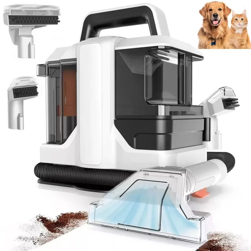 Moorle limpiador de alfombras portátil, 750 w, 15 kpa, eliminador de ácaros de mano; apto para sofás, limpieza de alfombras y limpieza en húmedo.