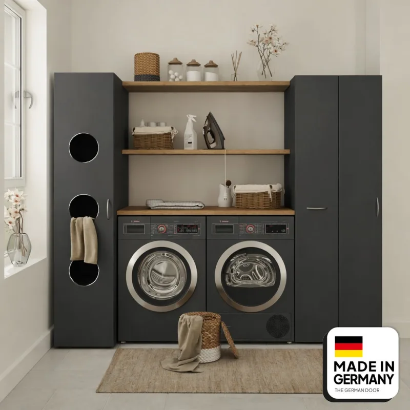 Armario landau 30x185x40cm | multiusos con puerta y baldas | tgdhome | diseño y calidad alemana