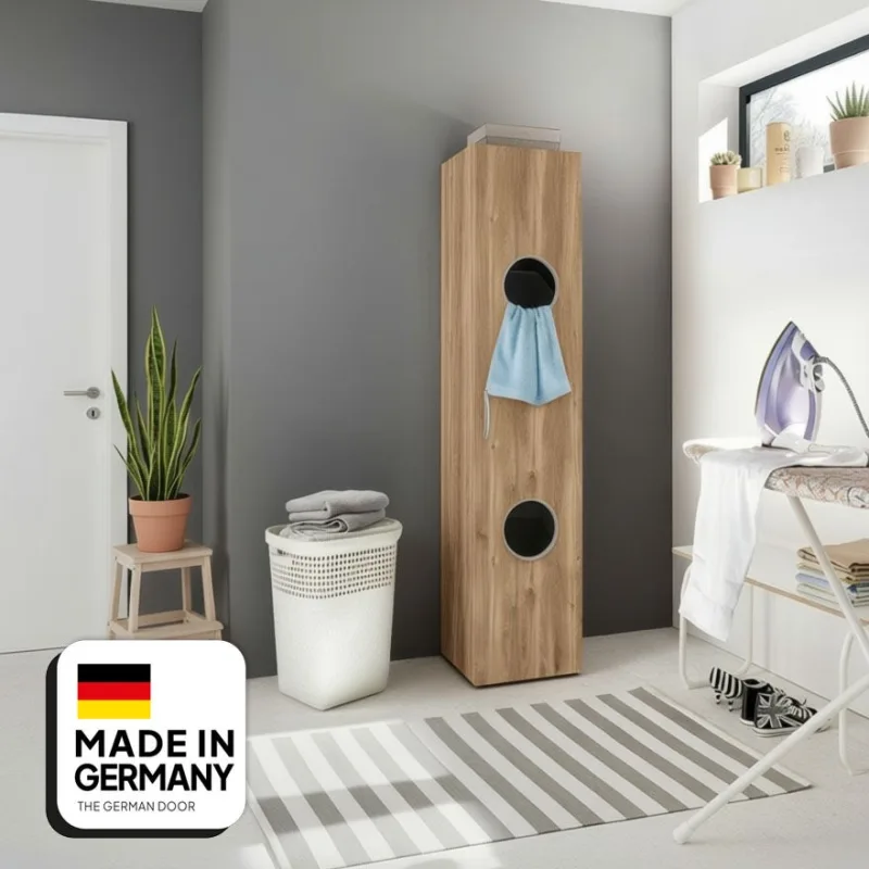 Armario lanadau de colada 2 orificios frontales 2 baldas 2 cestos ropa sucia 40x185 cm | tgdhome | calidad alemana