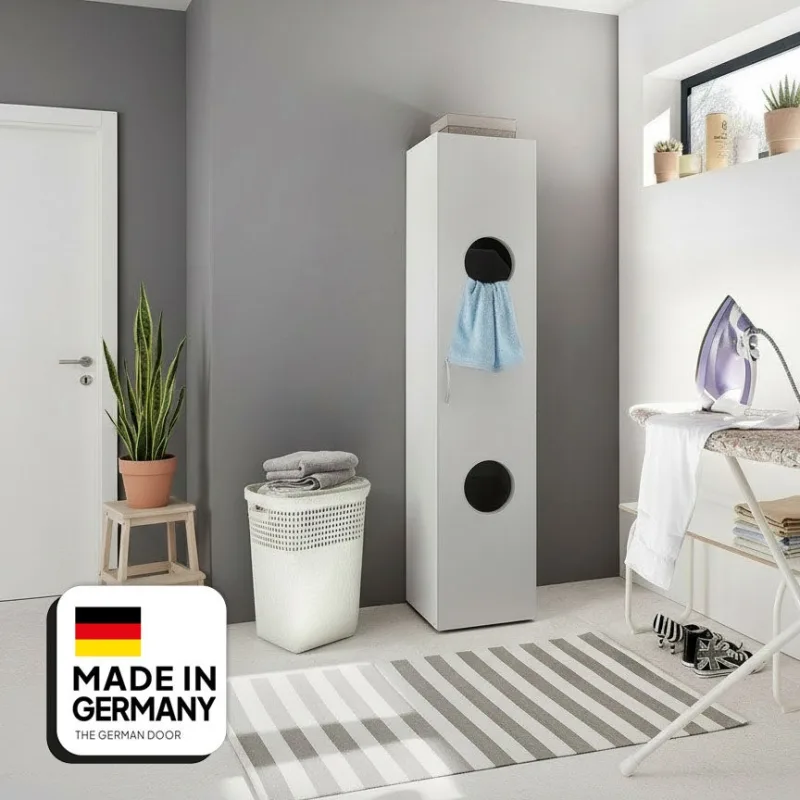 Armario landau colada 2 orificios frontales 2 baldas 2 cestos ropa sucia 40x185 cm | tgdhome | calidad alemana