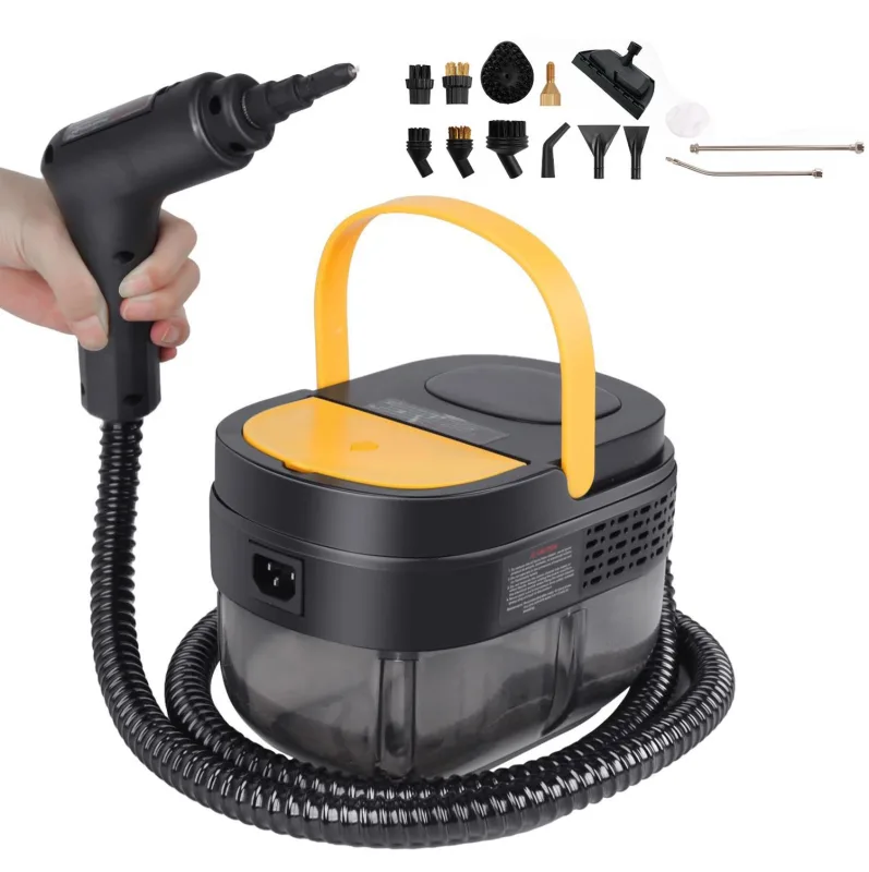 Limpiador a vapor portátil de 2500 w,hidrolimpiadora de alta presión y alta temperatura,3 bares,apto ventanas(negro y amarillo,14 accesorios)-zaewry