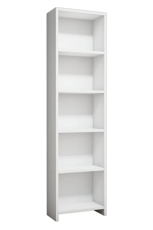 Librería de madera barkin - 40 x 19 x 150 cm - blanco
