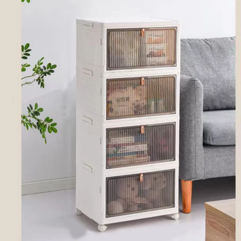 Bomclap armario de almacenamiento apilable sencillo, caja de almacenamiento multicapa gran capacidad,organizador transparente,sellado y a prueba polvo