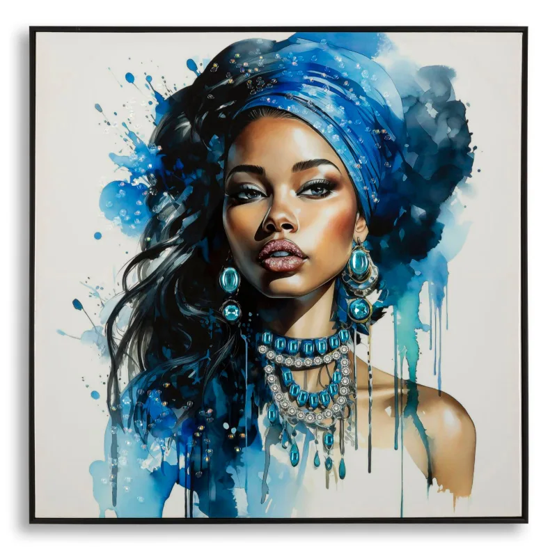 Decoración de pared | pintura de pared lacada con marco altea -a- cm 82x4x82